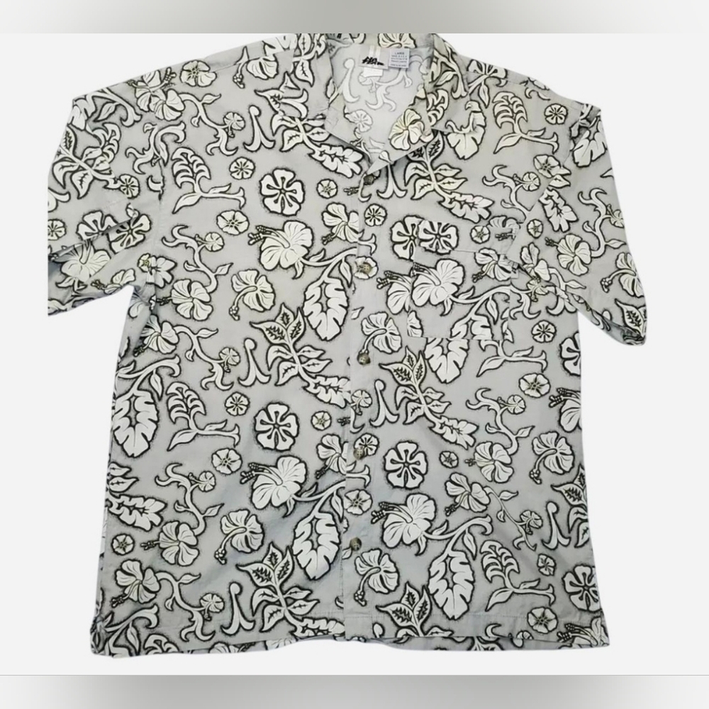 Vintage Button Down Shirt Mens Large White Hawaiian No Fear Made In USA Rare - Picture 5 of 7